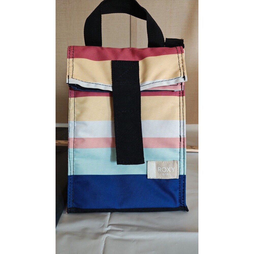 Roxy Girl Striped Insulated Lunch Bag with Utility Clip